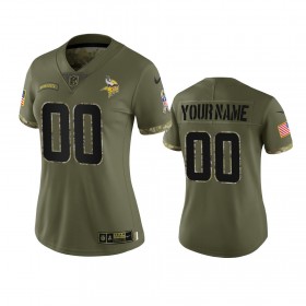 Maillot Minnesota Vikings Custom Olive 2022 Salute To Service Limited - Femme